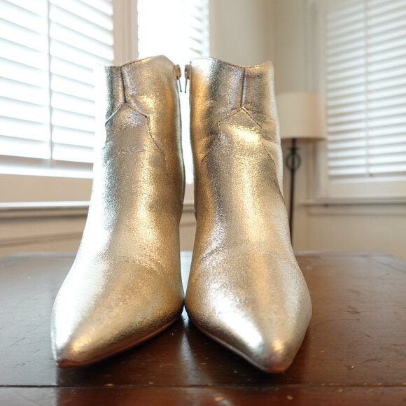 Express Gold Metallic Ankle Boots - Picture 5 of 6